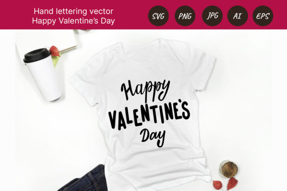Happy Valentine's Day Letttering SVG