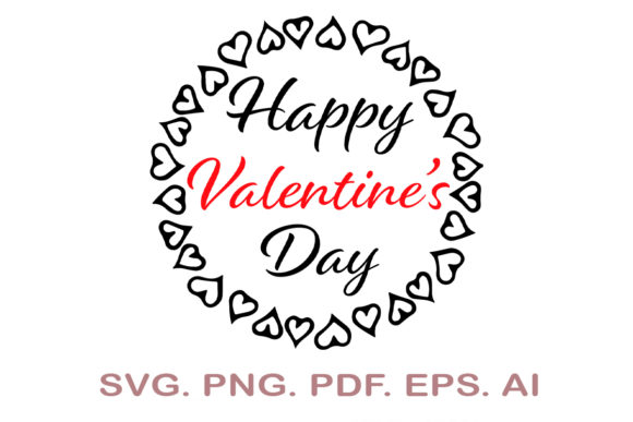 Happy Valentine Wreath SVG