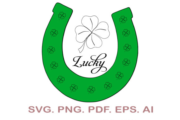 Horse Shoe with Clover SVG