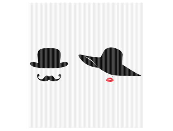 Man with Hat Woman s Lips with Hat SVG
