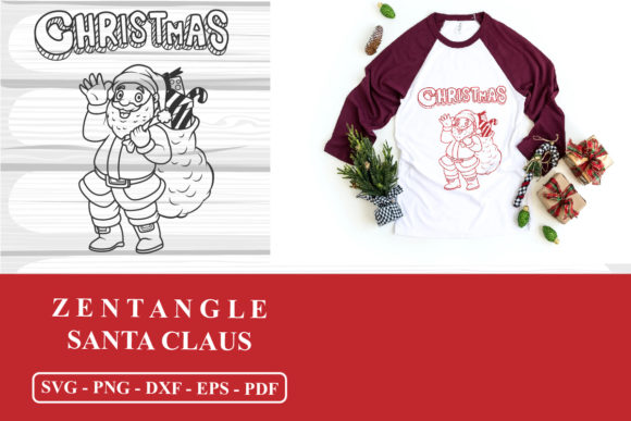 Santa Claus Zentangle SVG Cutting Files