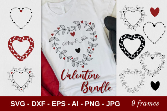 Valentine Day Heart Frames SVG Bundle